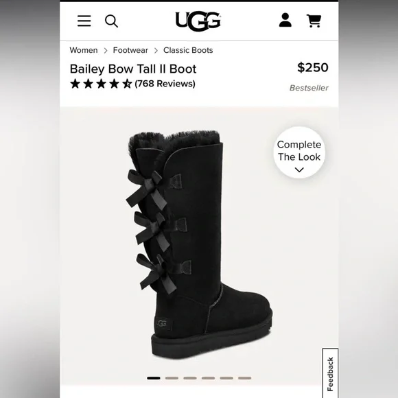 UGG Black Bailey Bow Tall II Boots - Picture 7 of 7